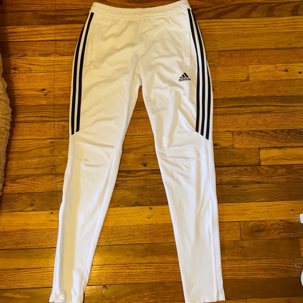 White Adidas Track joggers